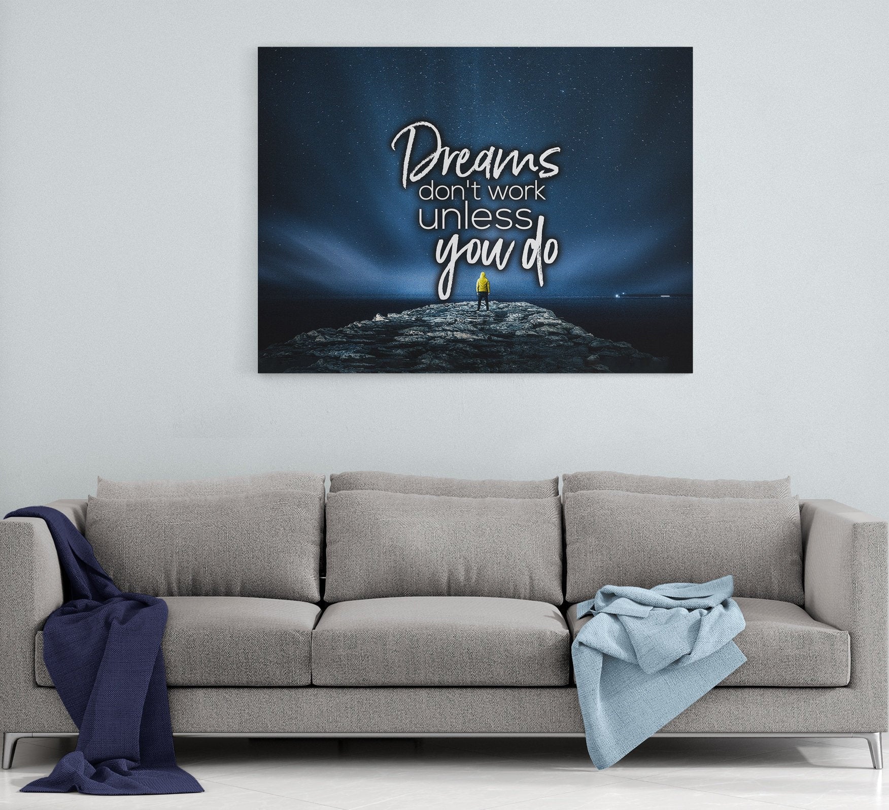 Dreams Only Work If You Do Canvas Wall Art, Motivational Wall Art, Motivational Quotes, Dream Big, Success Quotes, Office Decor