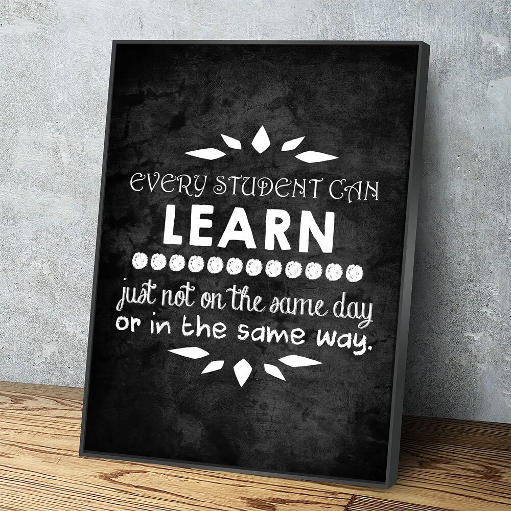 Classroom Decor, Every Student Can Learn Canvas Wall Art, Student Art, Teacher Gift, School Class Art, Teacher Motivational Art