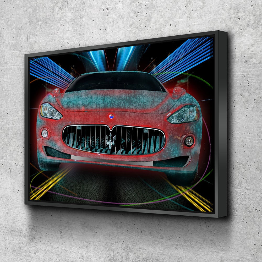 Maserati Nights Abstract Maserati Canvas Wall Art, Exotic Car Art, Maserati Decor, Car Enthusiast, Italian Car Decor