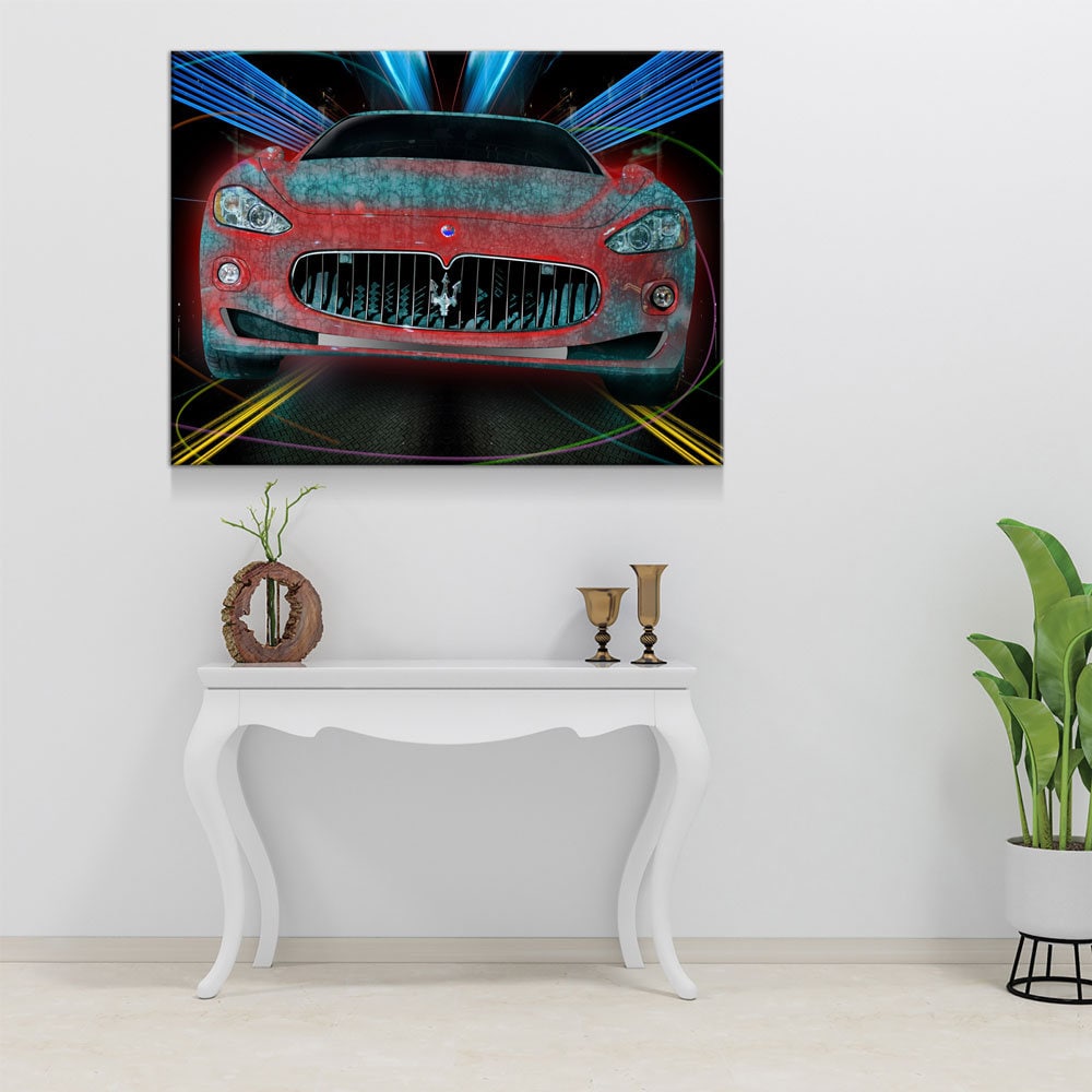Maserati Nights Abstract Maserati Canvas Wall Art, Exotic Car Art, Maserati Decor, Car Enthusiast, Italian Car Decor