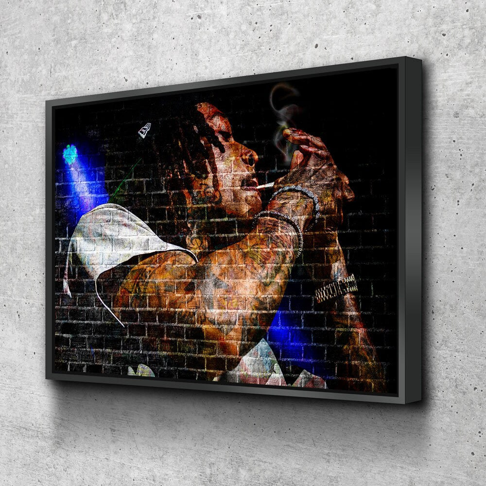 Graffiti Wall Wiz Khalifa Canvas Wall Art, Abstract Graffiti Rapper Art