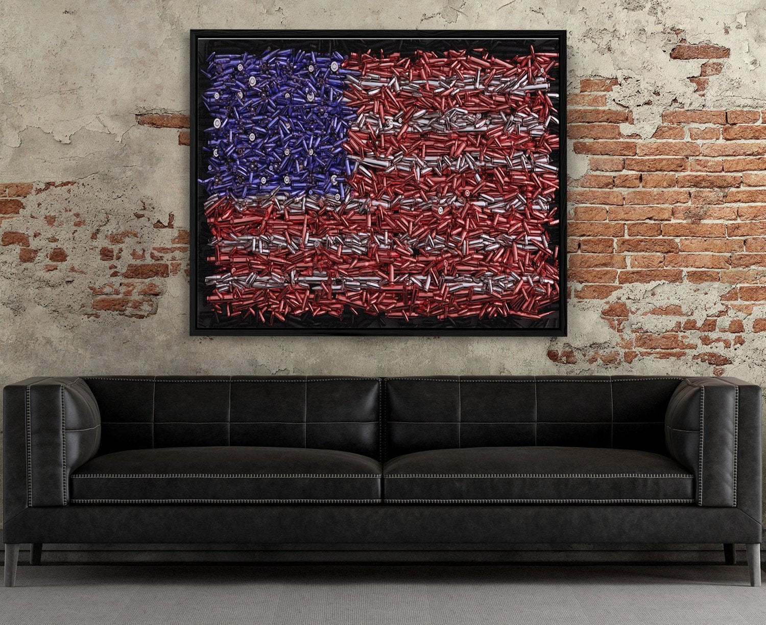 USA Bullet Flag Canvas Wall Art Print, USA Flag, Military, Veterans, 2nd Amendment, Right To Keep And Bear Arms