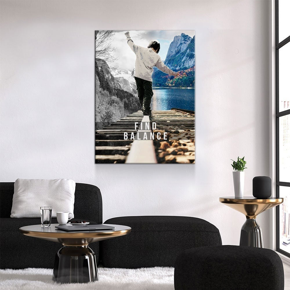 Find Balance Canvas Wall Art, Motivational Decor, Inspirational Decor, Life Balance