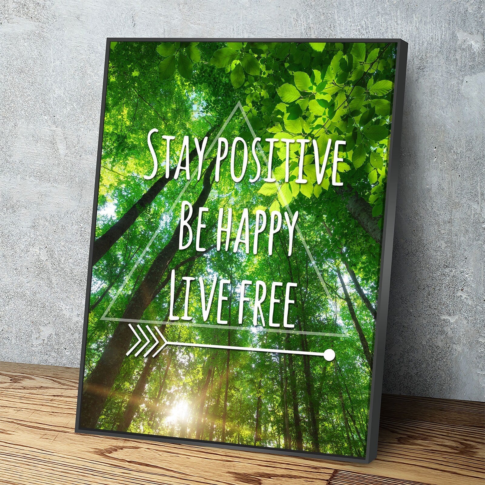 Stay Positive Be Happy Live Free Canvas Wall Art, Motivational Decor, Inspirational Decor, Office Decor, Dorm Room Decor