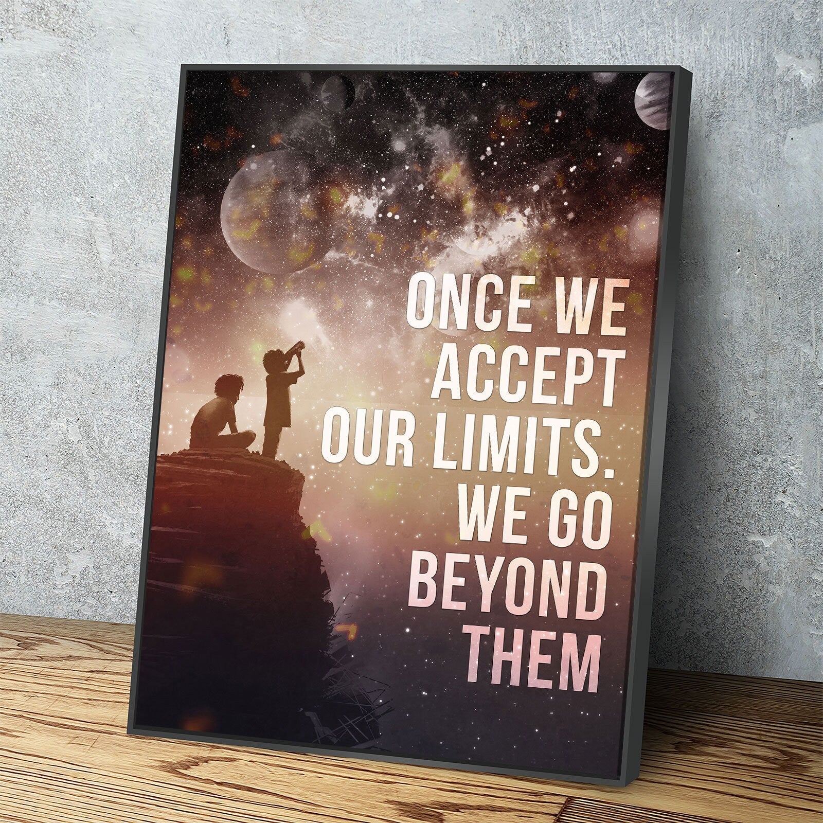 Once We Accept Our Limits, We Go Beyond Them Canvas Wall Art, Motivational Decor, Inspirational Decor