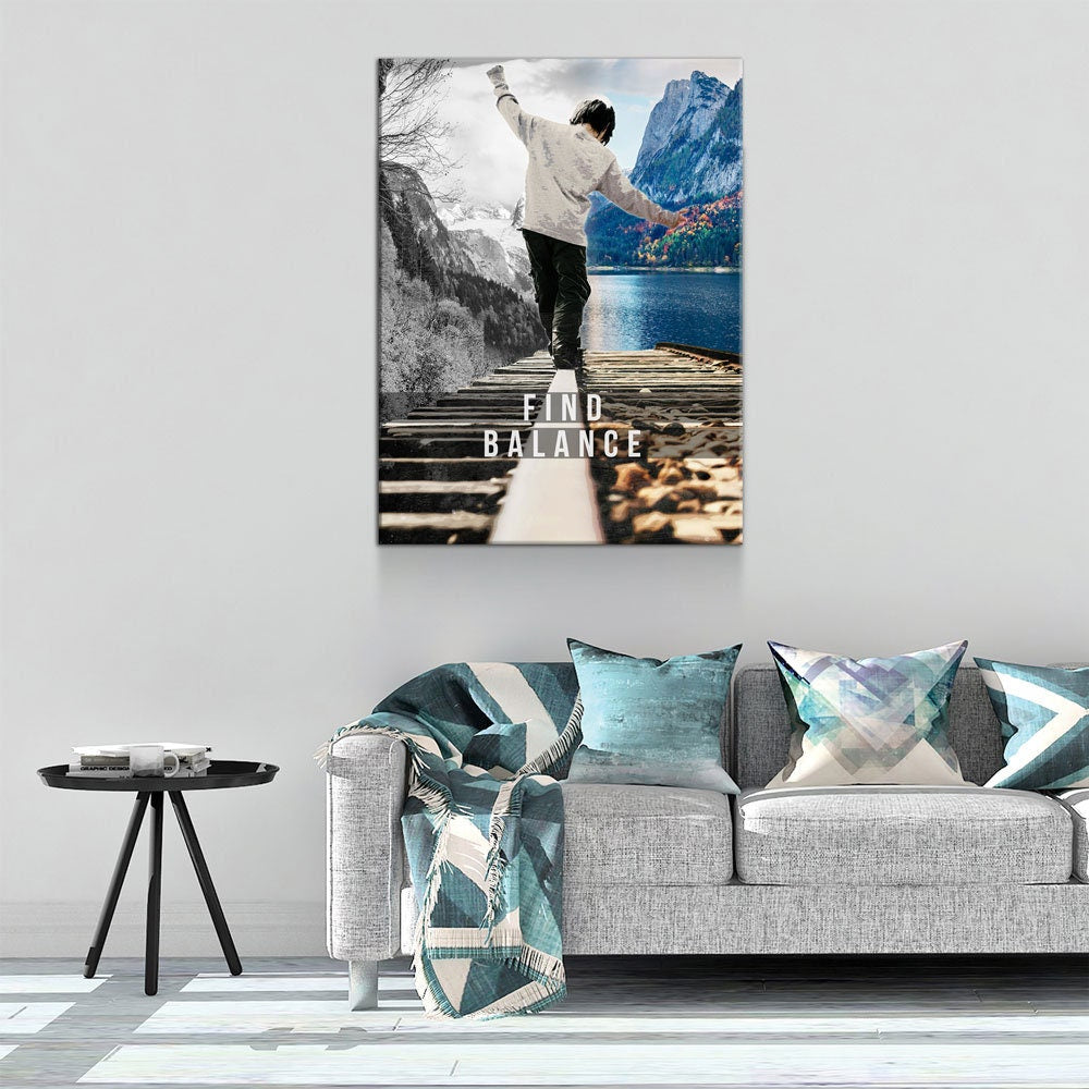 Find Balance Canvas Wall Art, Motivational Decor, Inspirational Decor, Life Balance