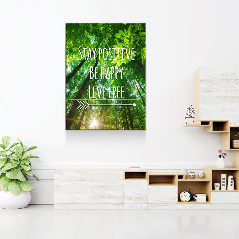 Stay Positive Be Happy Live Free Canvas Wall Art, Motivational Decor, Inspirational Decor, Office Decor, Dorm Room Decor