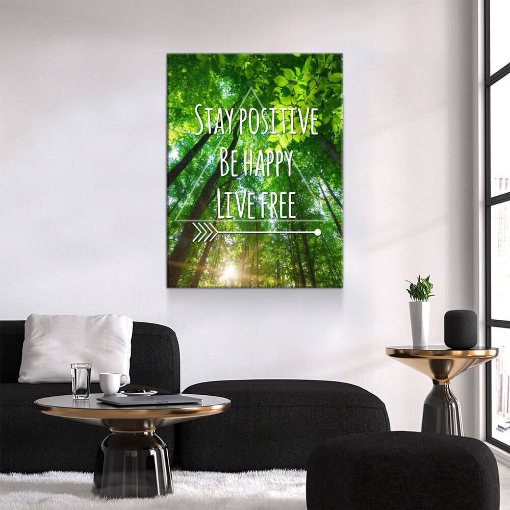 Stay Positive Be Happy Live Free Canvas Wall Art, Motivational Decor, Inspirational Decor, Office Decor, Dorm Room Decor
