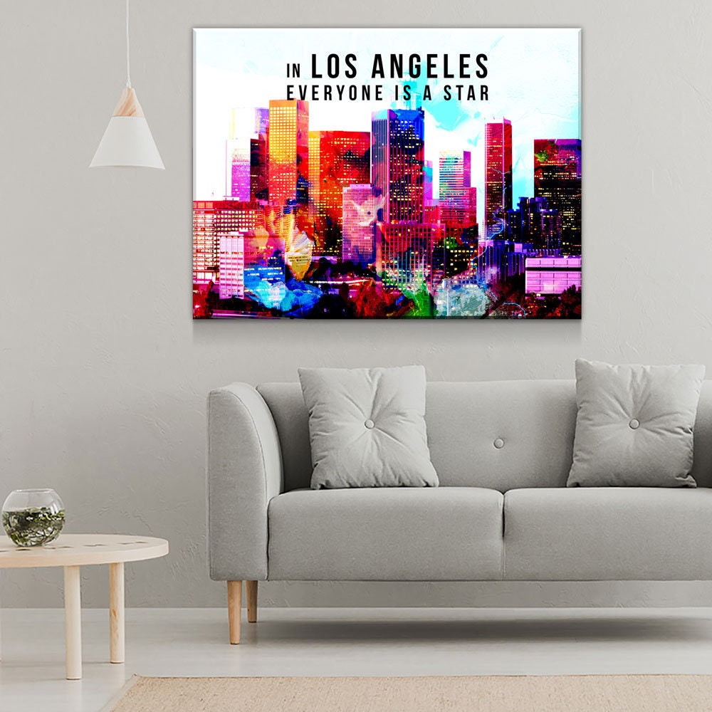 Los Angeles Canvas Wall Art, California Decor, Los Angeles Art, LA Wall Art, LA Decor, In Los Angeles Everyone Is a Star