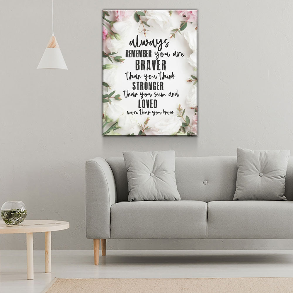 Always Remember You Are Loved Canvas Wall Art, Inspirational Decor, Inspirational Quotes