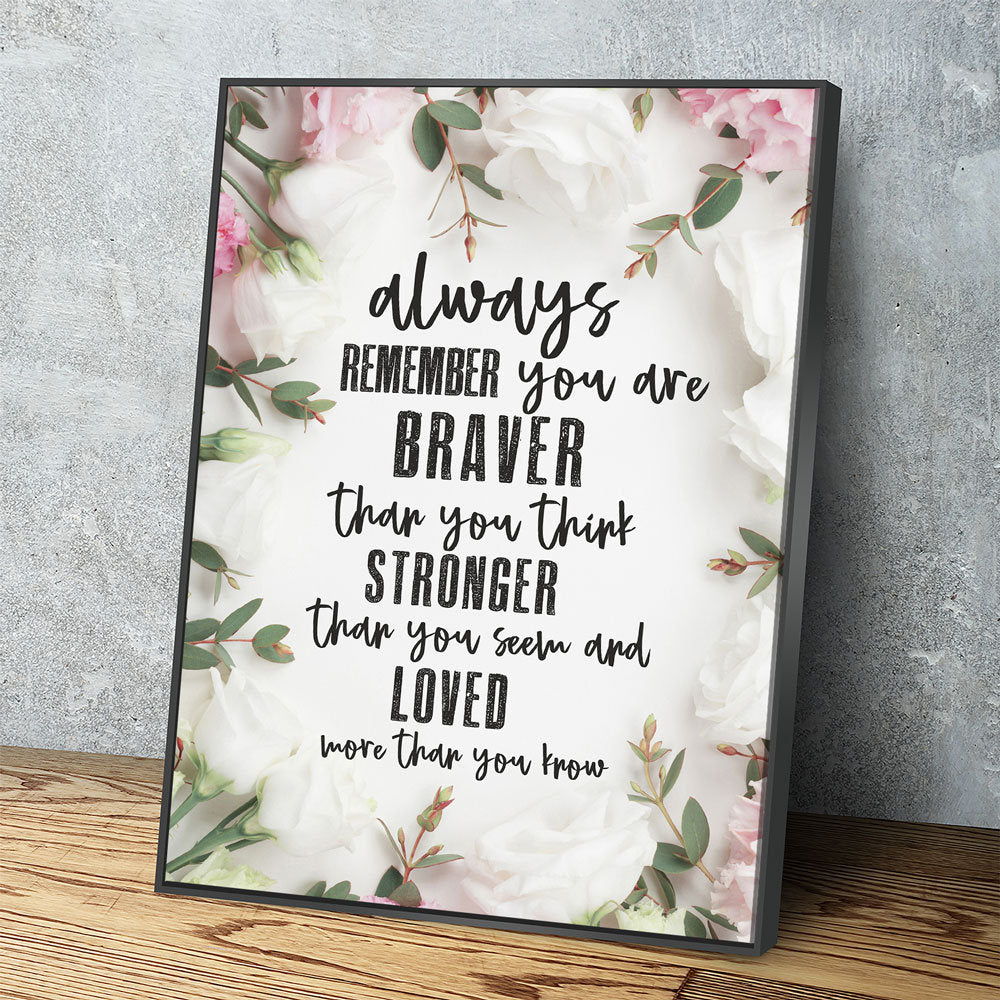 Always Remember You Are Loved Canvas Wall Art, Inspirational Decor, Inspirational Quotes