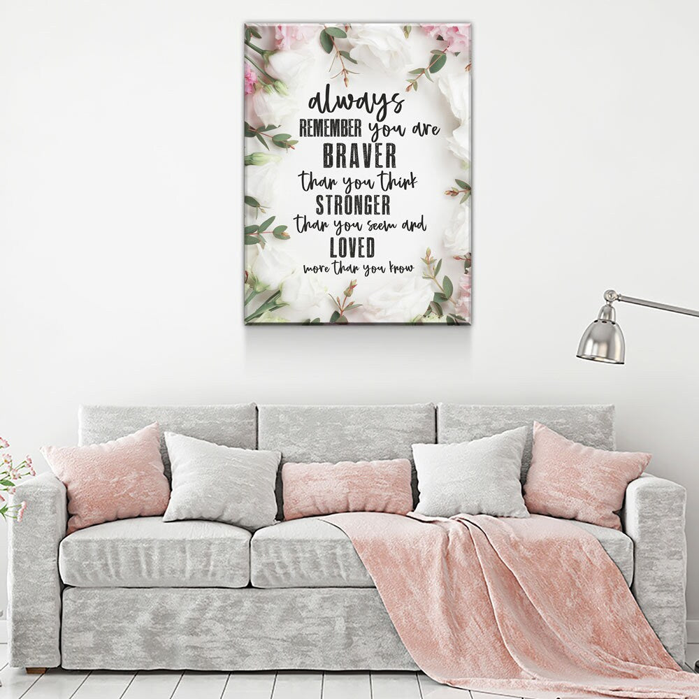 Always Remember You Are Loved Canvas Wall Art, Inspirational Decor, Inspirational Quotes
