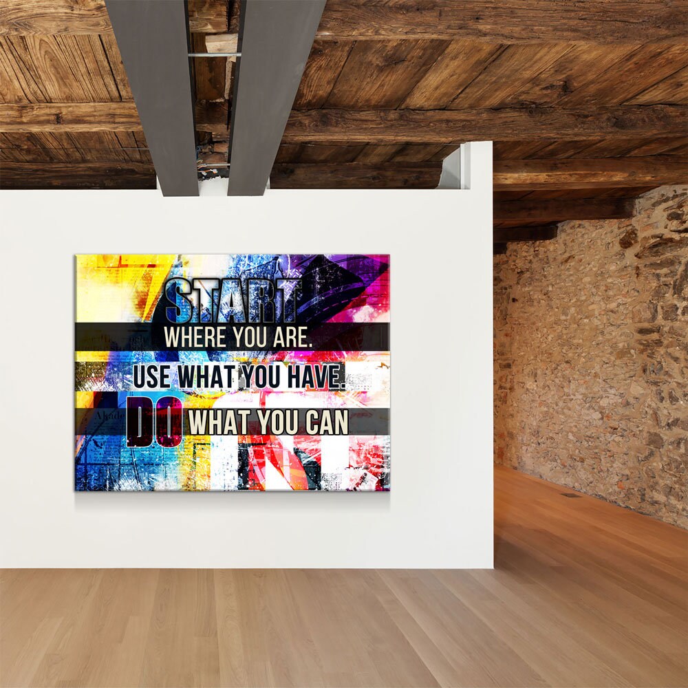 Start Where You Are Use What You Have Do What You Can Canvas Wall Art, Office Decor, Inspirational Quote, Motivational Wall Decor