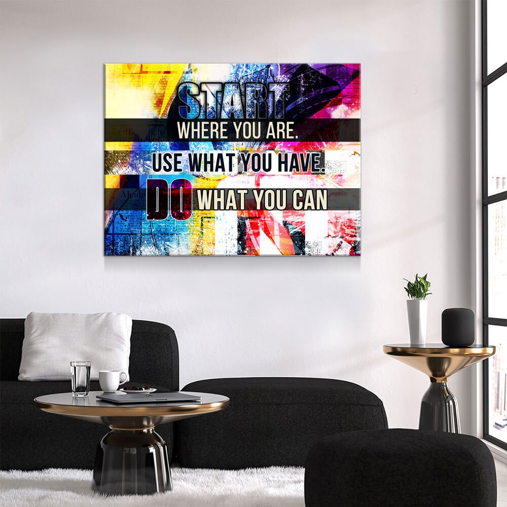 Start Where You Are Use What You Have Do What You Can Canvas Wall Art, Office Decor, Inspirational Quote, Motivational Wall Decor