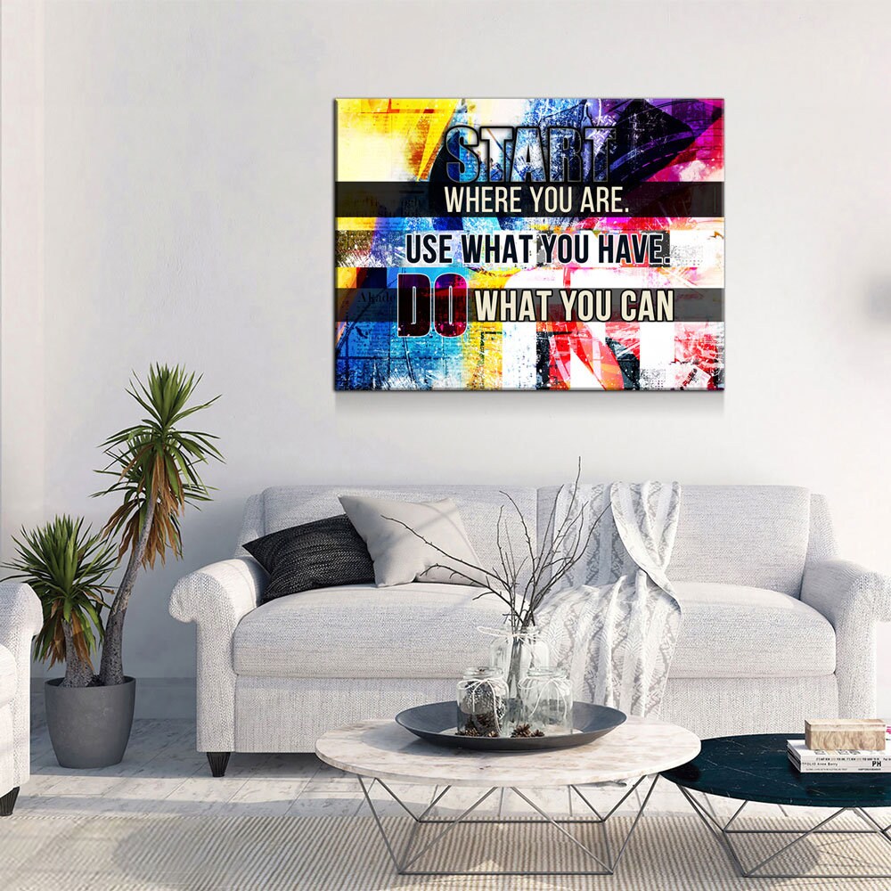Start Where You Are Use What You Have Do What You Can Canvas Wall Art, Office Decor, Inspirational Quote, Motivational Wall Decor