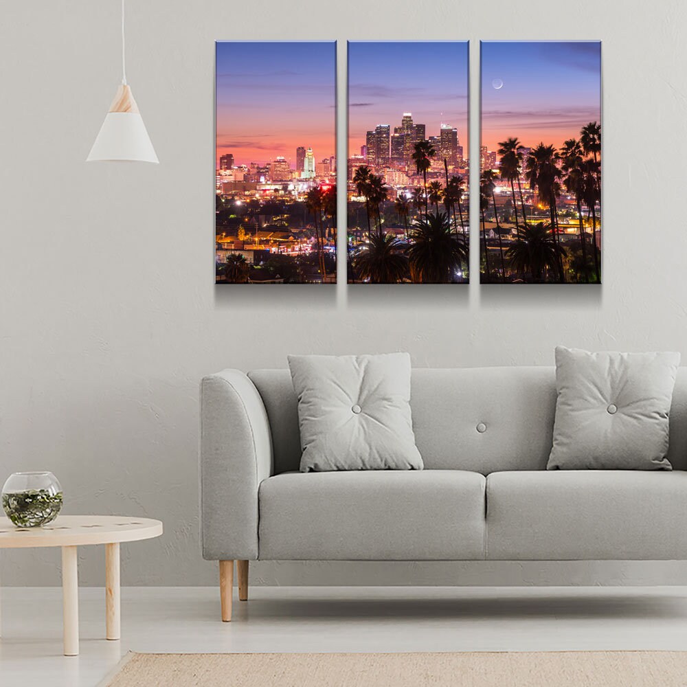 Los Angeles 3 Piece Wall Art, Los Angeles  Canvas Print,Los Angeles 3 Piece Wall Art Set