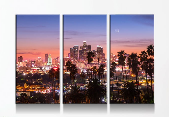 Los Angeles 3 Piece Wall Art, Los Angeles  Canvas Print,Los Angeles 3 Piece Wall Art Set