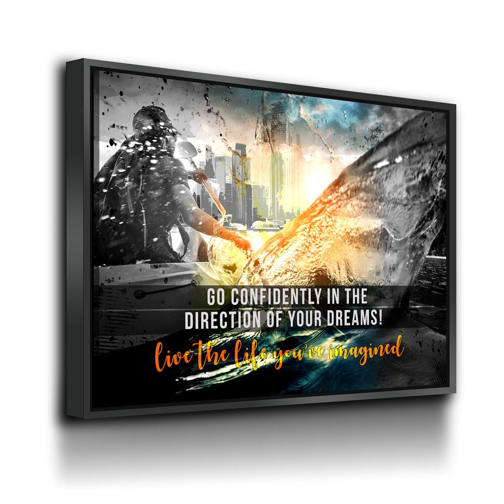 Go Confidently In The Direction Of Your Dreams Live The Life You've Imagined Canvas Wall Art, Motivational Decor, Inspirational Decor,