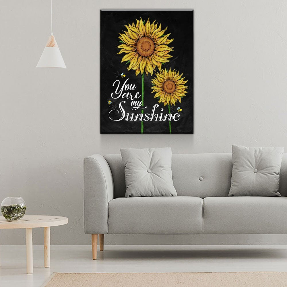 You Are My Sunshine Canvas Wall Art, Sunflower Decor