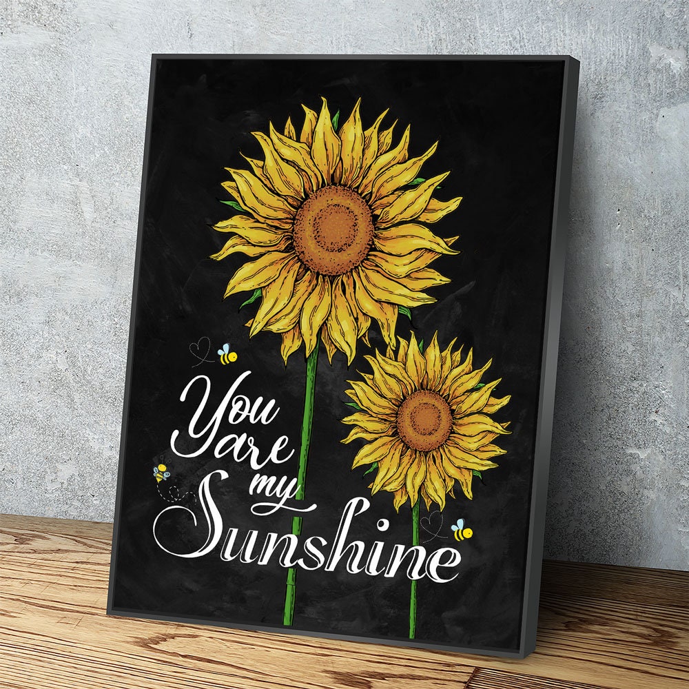 You Are My Sunshine Canvas Wall Art, Sunflower Decor