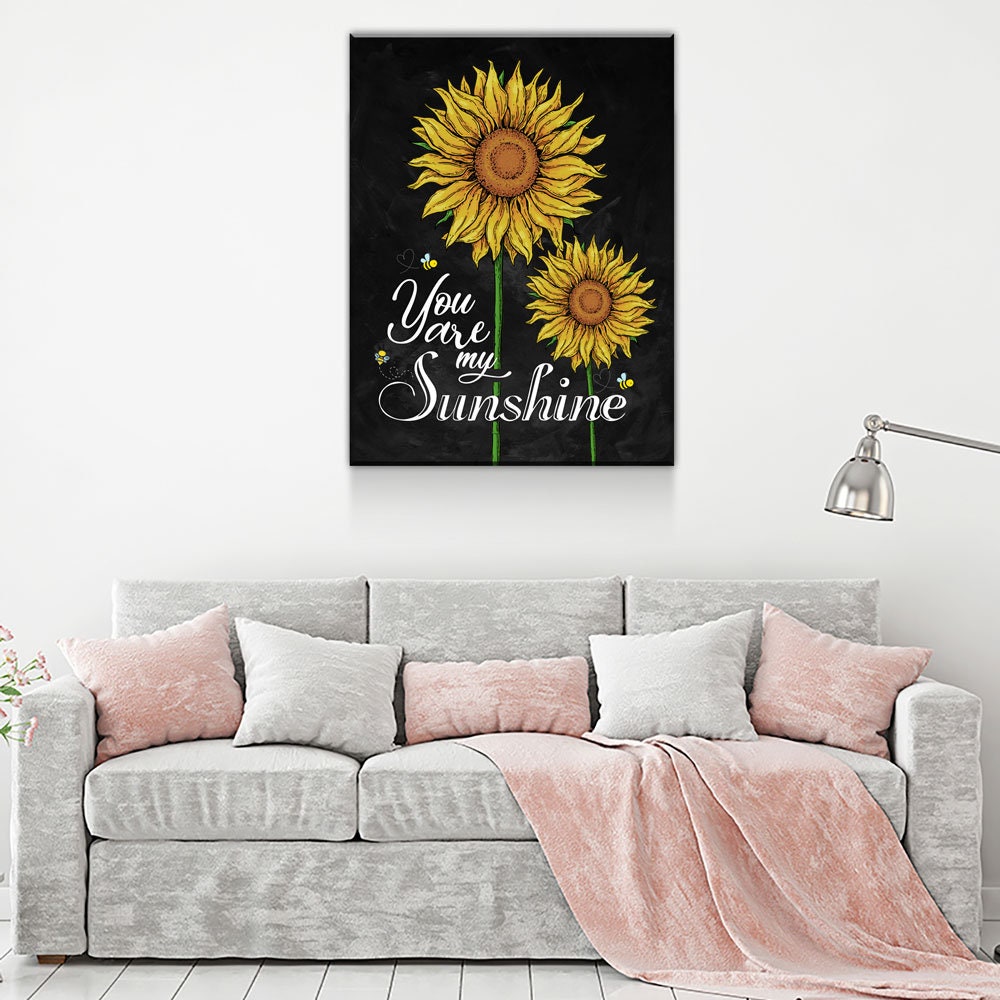You Are My Sunshine Canvas Wall Art, Sunflower Decor
