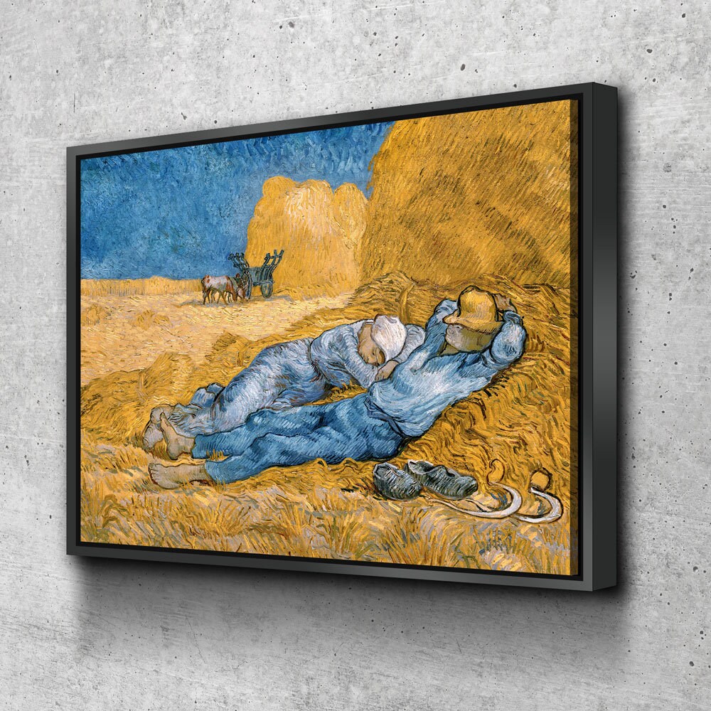 The Siesta Canvas Wall Art, Vintage Art, Vincent van Gogh's The Siesta (1890) Famous Painting Print Reproduction