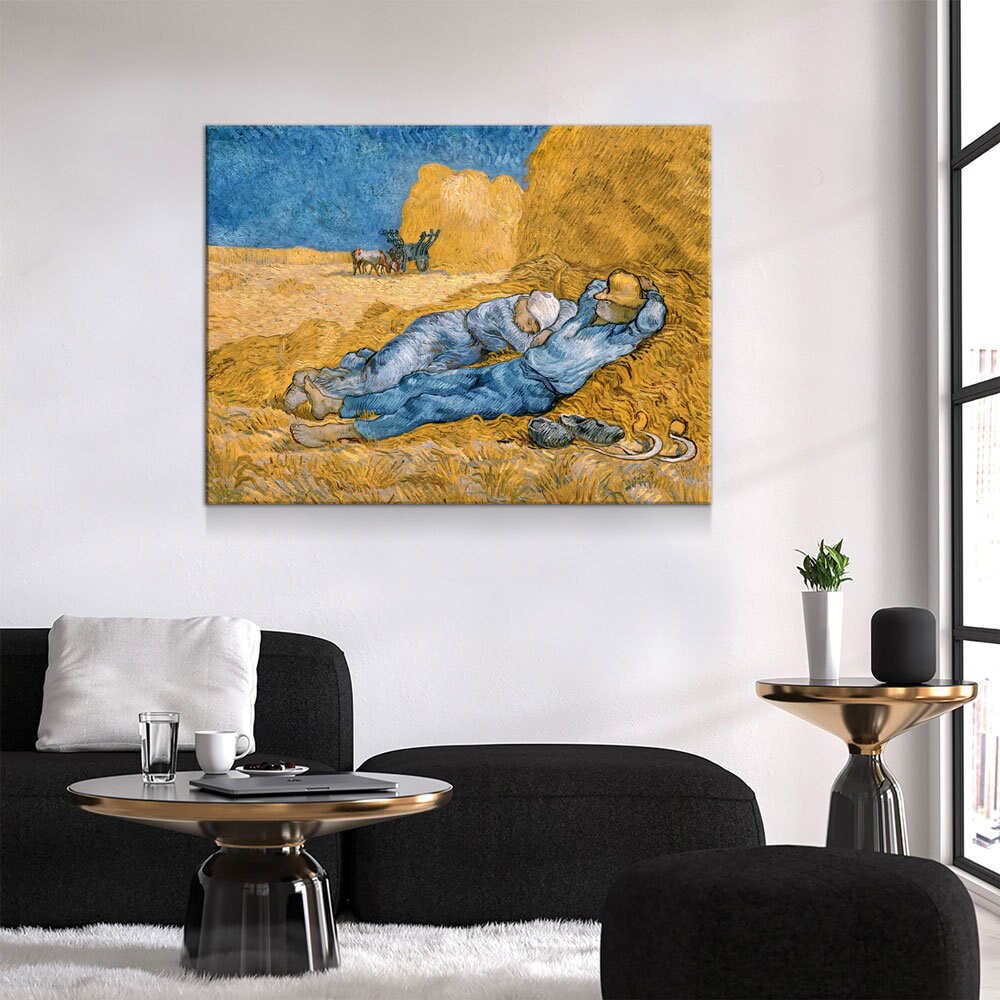 The Siesta Canvas Wall Art, Vintage Art, Vincent van Gogh's The Siesta (1890) Famous Painting Print Reproduction