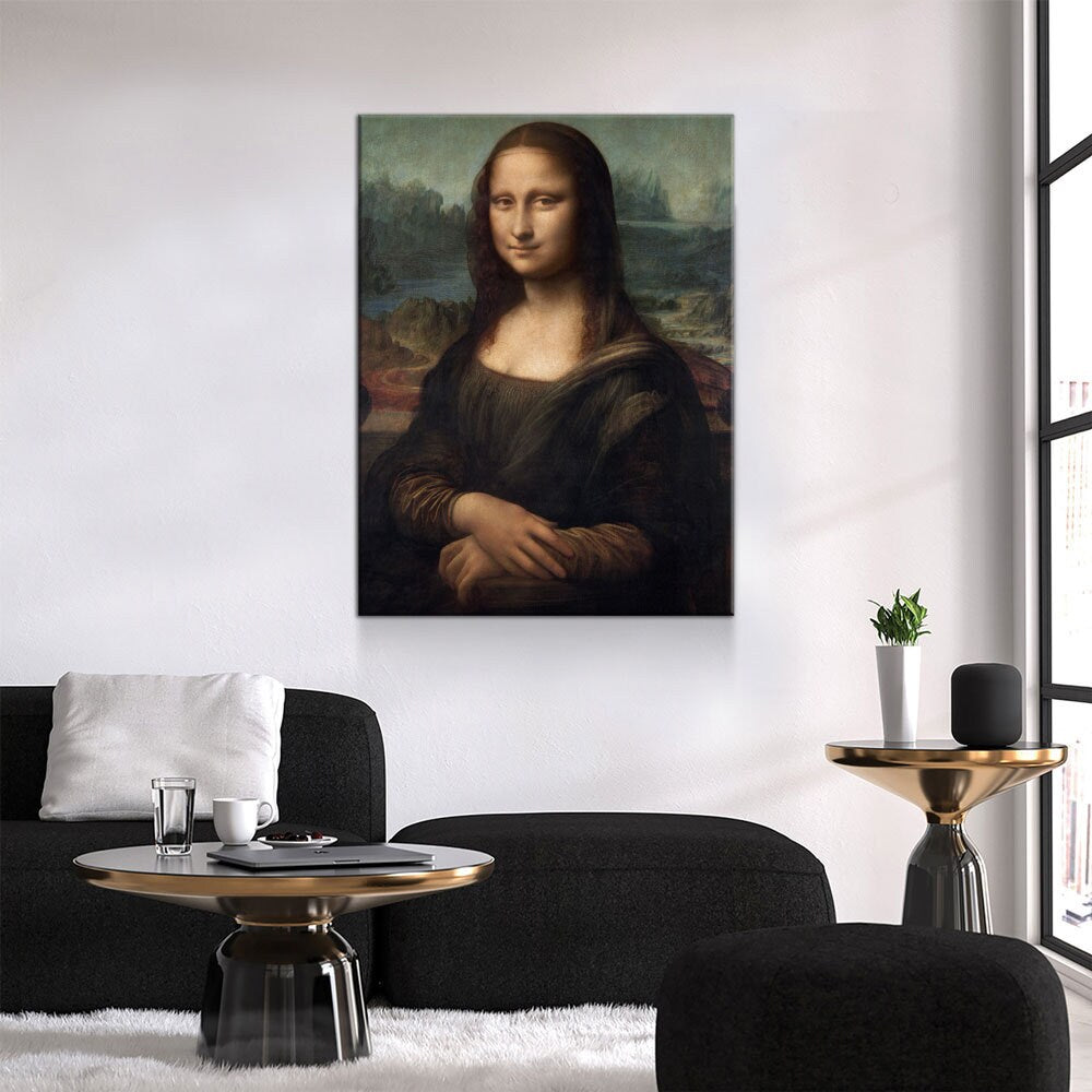 Mona Lisa Canvas Wall Art, Leonardo da Vinci's Portrait of Mona Lisa del Giocondo (1503–1506), Famous Painting Print Reproduction