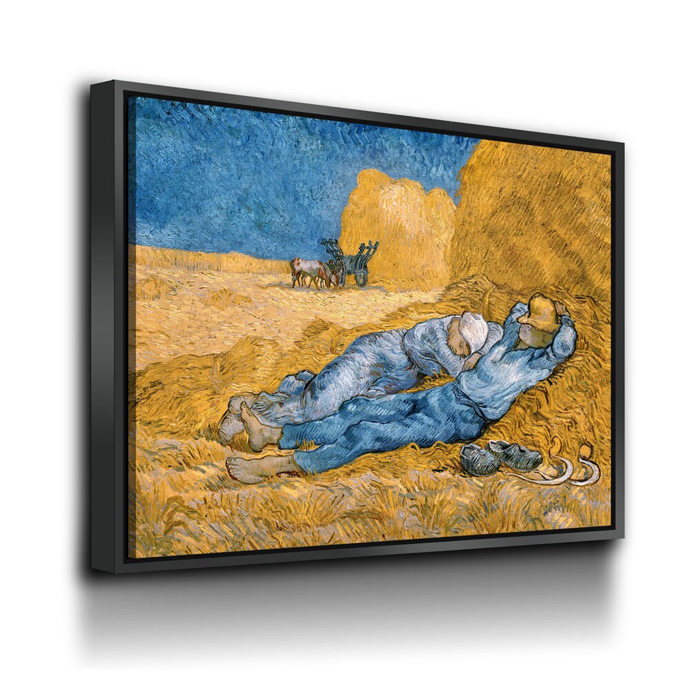 The Siesta Canvas Wall Art, Vintage Art, Vincent van Gogh's The Siesta (1890) Famous Painting Print Reproduction