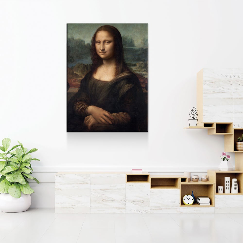 Mona Lisa Canvas Wall Art, Leonardo da Vinci's Portrait of Mona Lisa del Giocondo (1503–1506), Famous Painting Print Reproduction