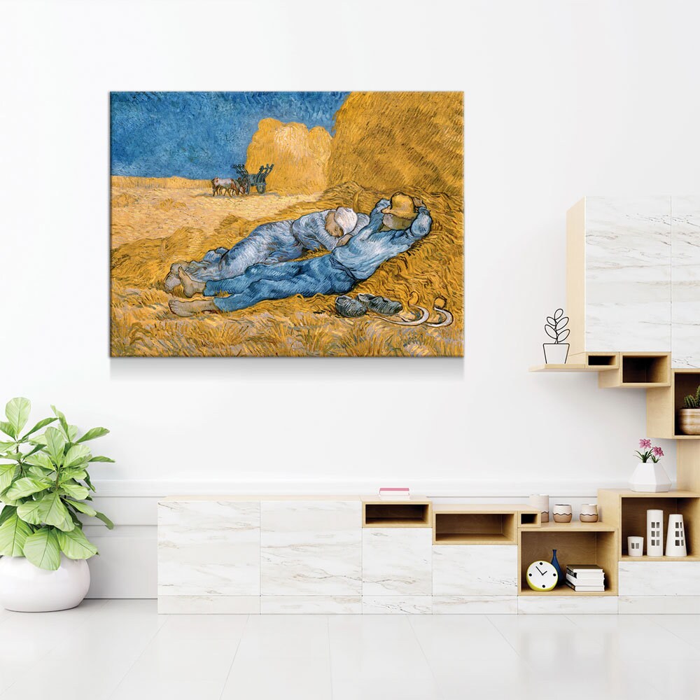 The Siesta Canvas Wall Art, Vintage Art, Vincent van Gogh's The Siesta (1890) Famous Painting Print Reproduction