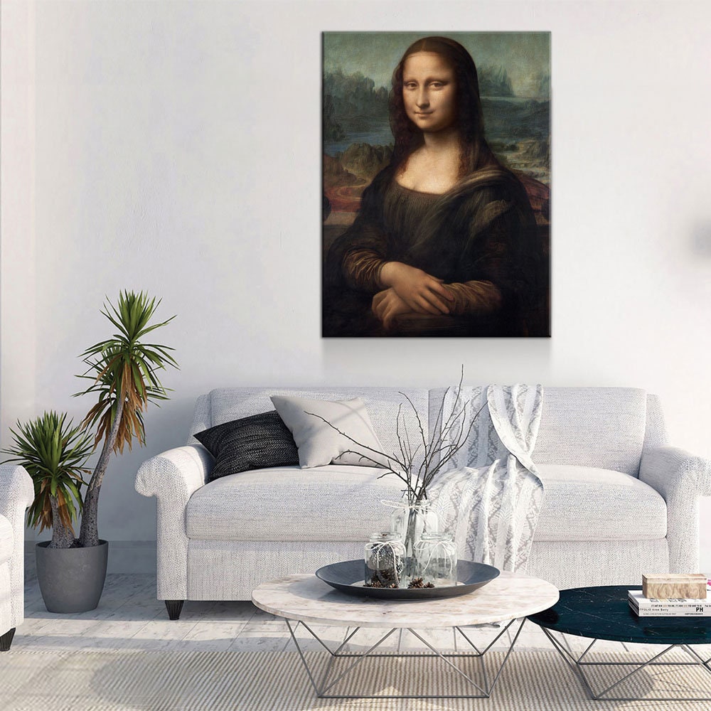 Mona Lisa Canvas Wall Art, Leonardo da Vinci's Portrait of Mona Lisa del Giocondo (1503–1506), Famous Painting Print Reproduction