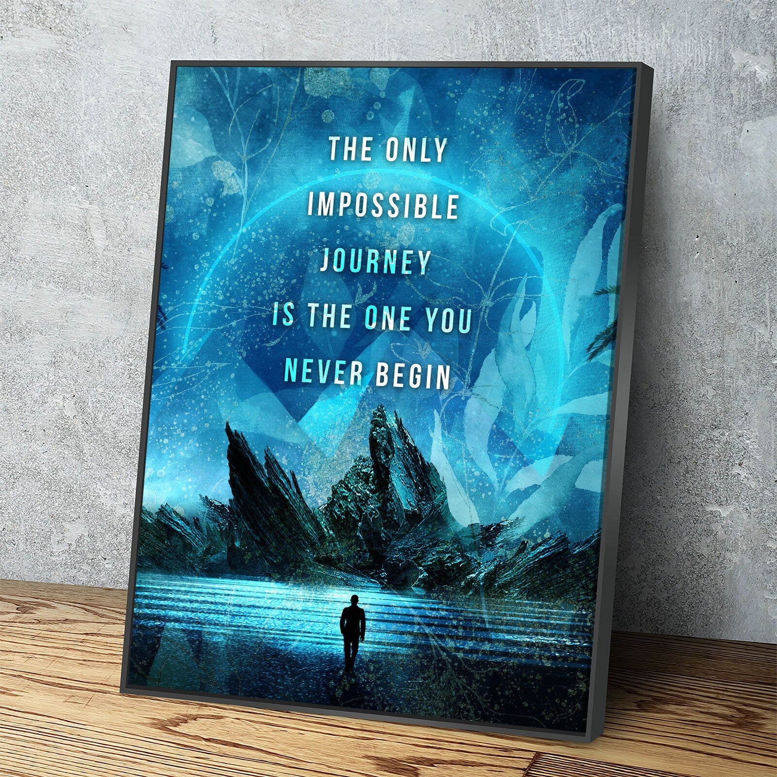 The Only Impossible Journey Canvas Wall Art, Motivational Wall Art, Inspirational Decor, Office Art, Home Office Decor