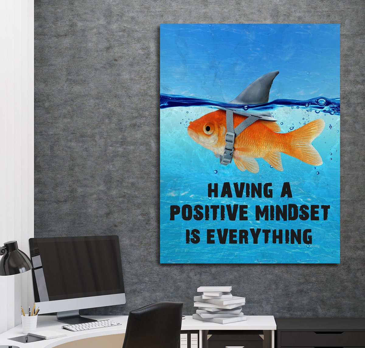 Having A Positive Mindset Is Everything Canvas Wall Art, Motivational Decor, Office Decor, Motivational Quotes, Motivational Art
