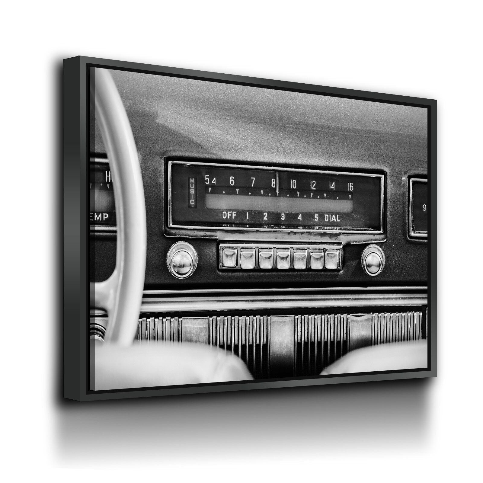 Retro Car Radio Canvas Wall Art, Vintage Car Radio, Old Cars Print, Vintage Car Print, Old Car Radio