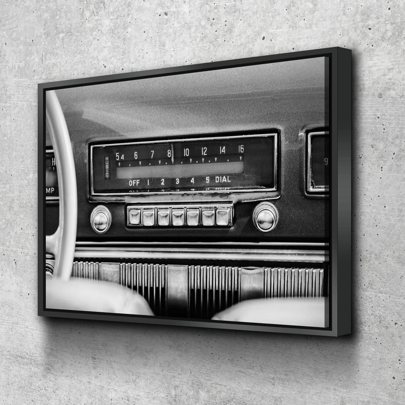 Retro Car Radio Canvas Wall Art, Vintage Car Radio, Old Cars Print, Vintage Car Print, Old Car Radio