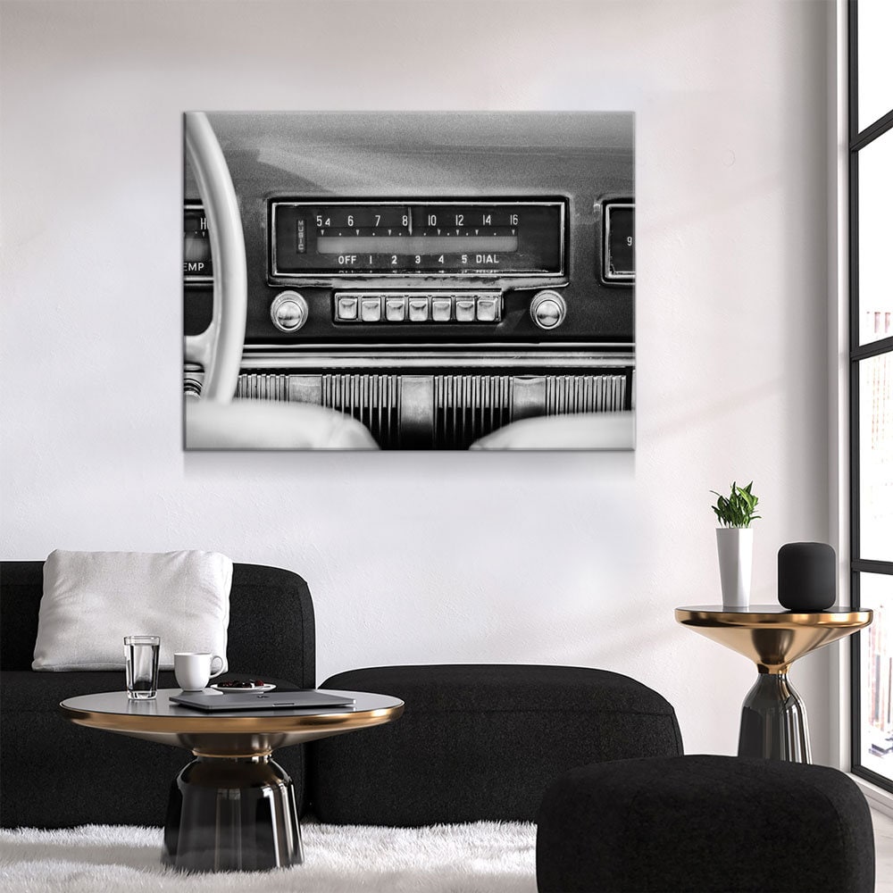 Retro Car Radio Canvas Wall Art, Vintage Car Radio, Old Cars Print, Vintage Car Print, Old Car Radio
