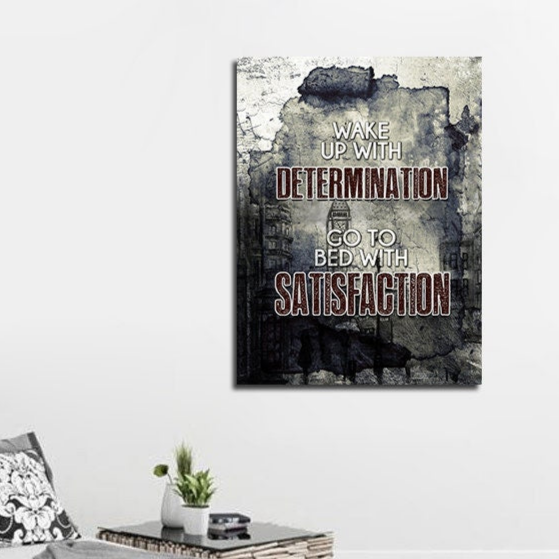 Wake Up With Determination Go To Bed With Satisfaction Motivational Canvas Wall Art, Motivational Decor, Motivational Sign, Office Decor