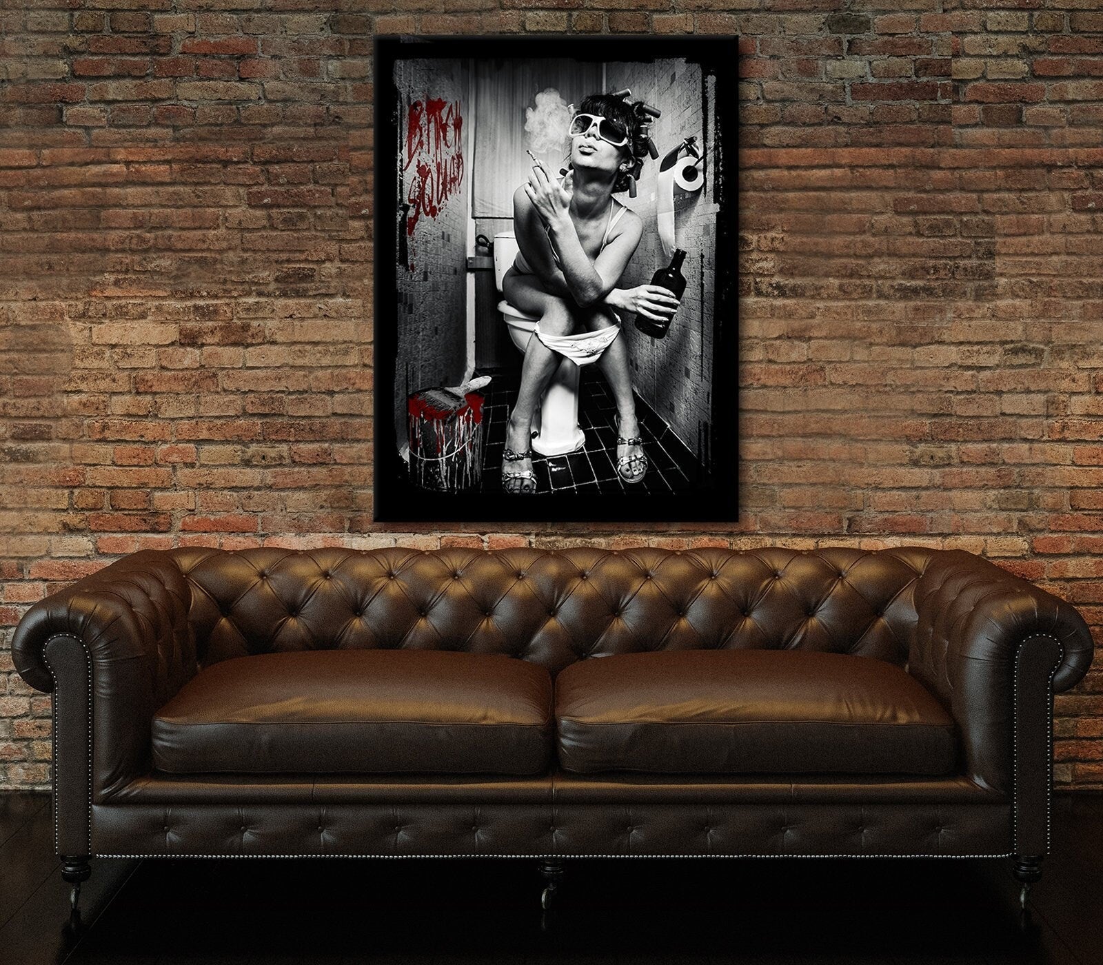 Bitch Squad Smokin Canvas Wall Art, Pop Art, Club Art, Pop Culture Art, Bitch Squad