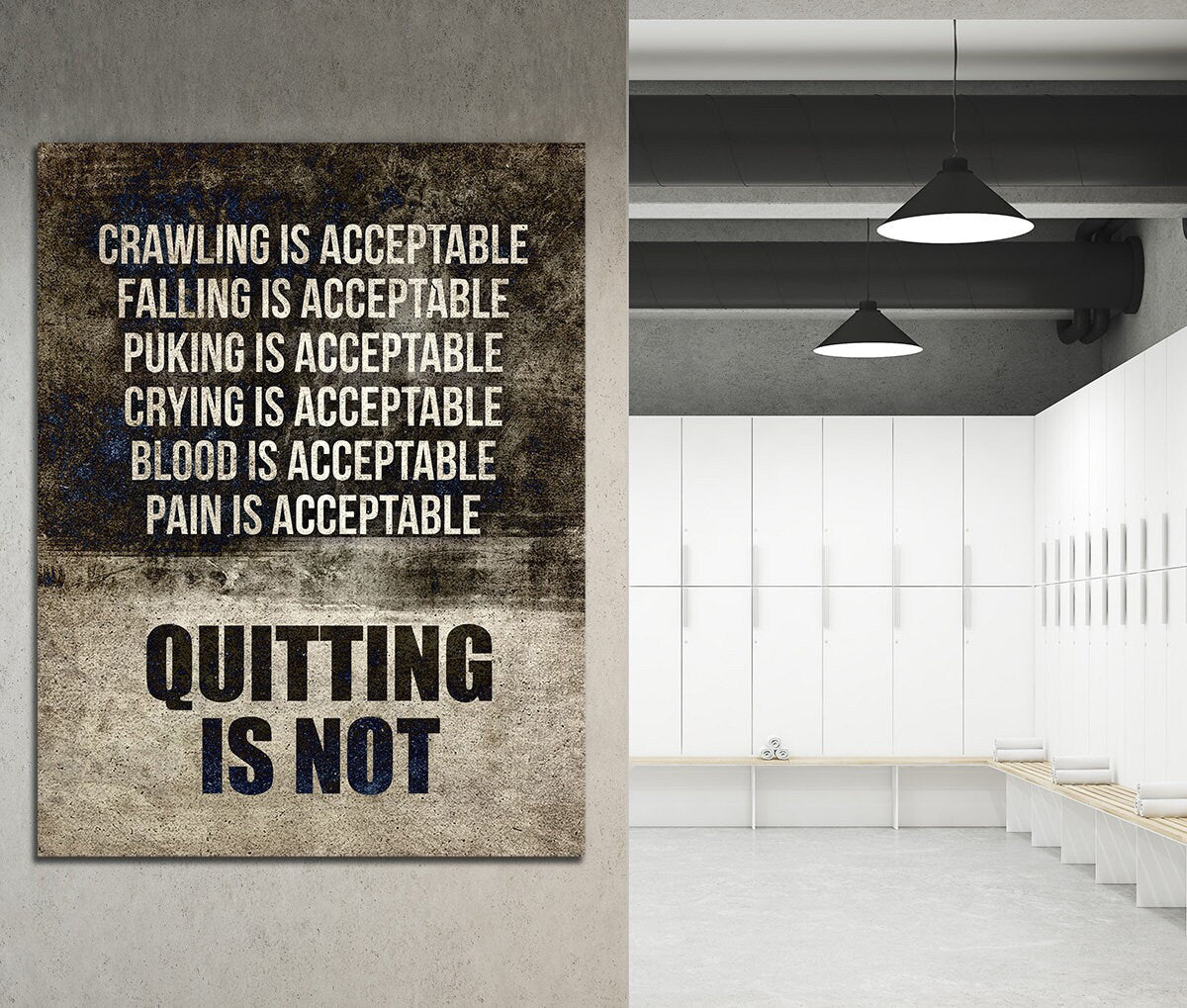 Quitting Is Not Motivational Canvas Wall Art, Motivational Decor, Weightlifting, Workout Motivation Decor, Gym Decor