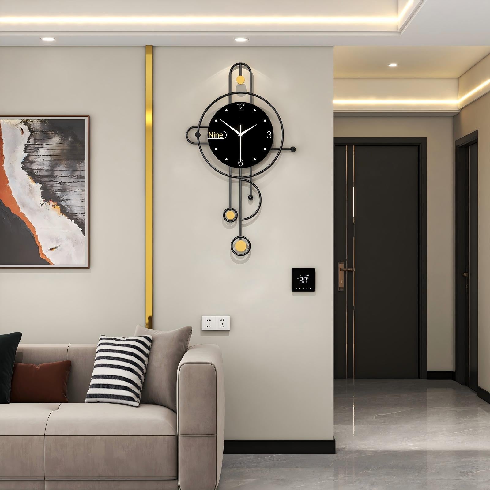 Modern Iron Wall Clock Metal Decorative Home Decor