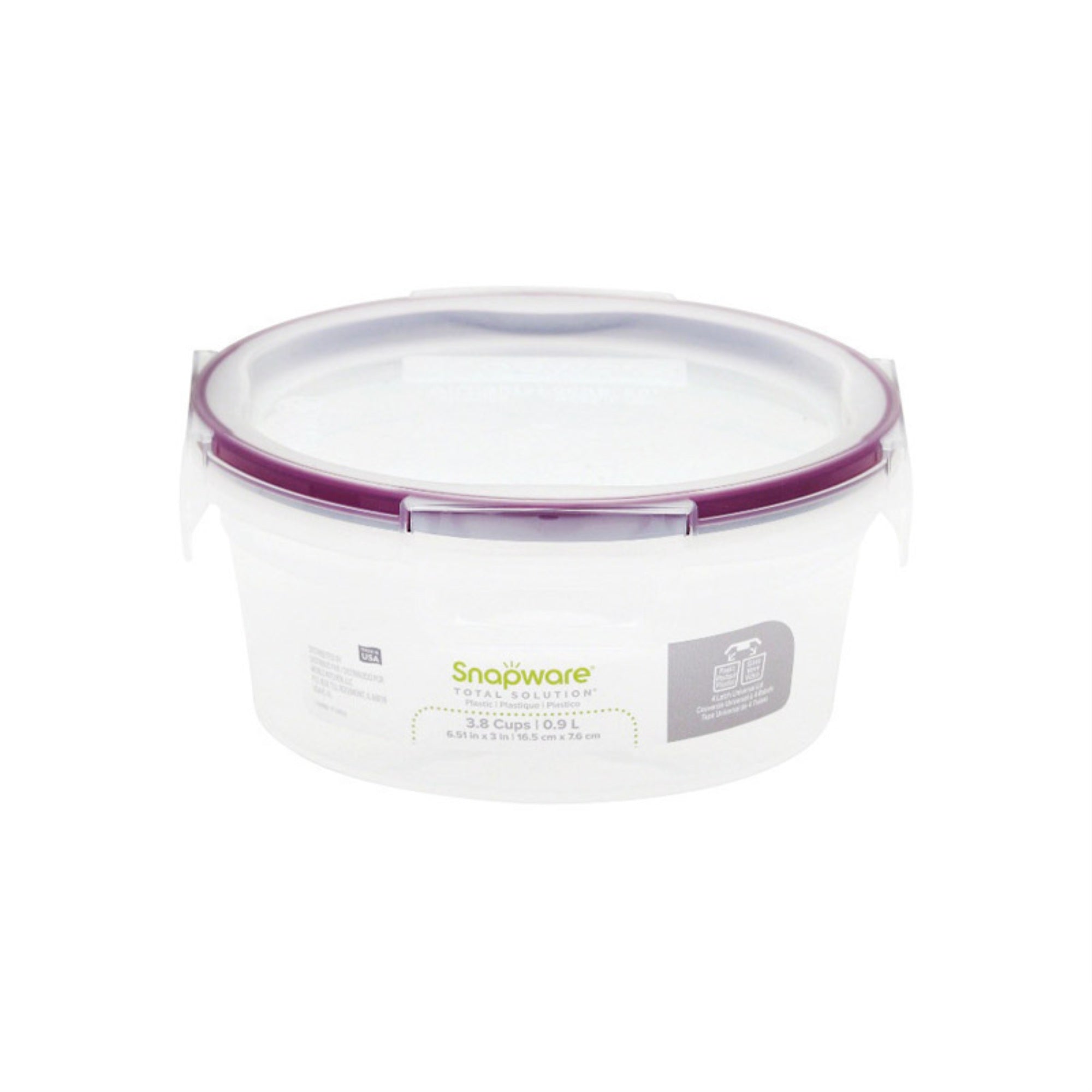 SNPWR ROUND W/LID 3.8CUP (Pack of 6)