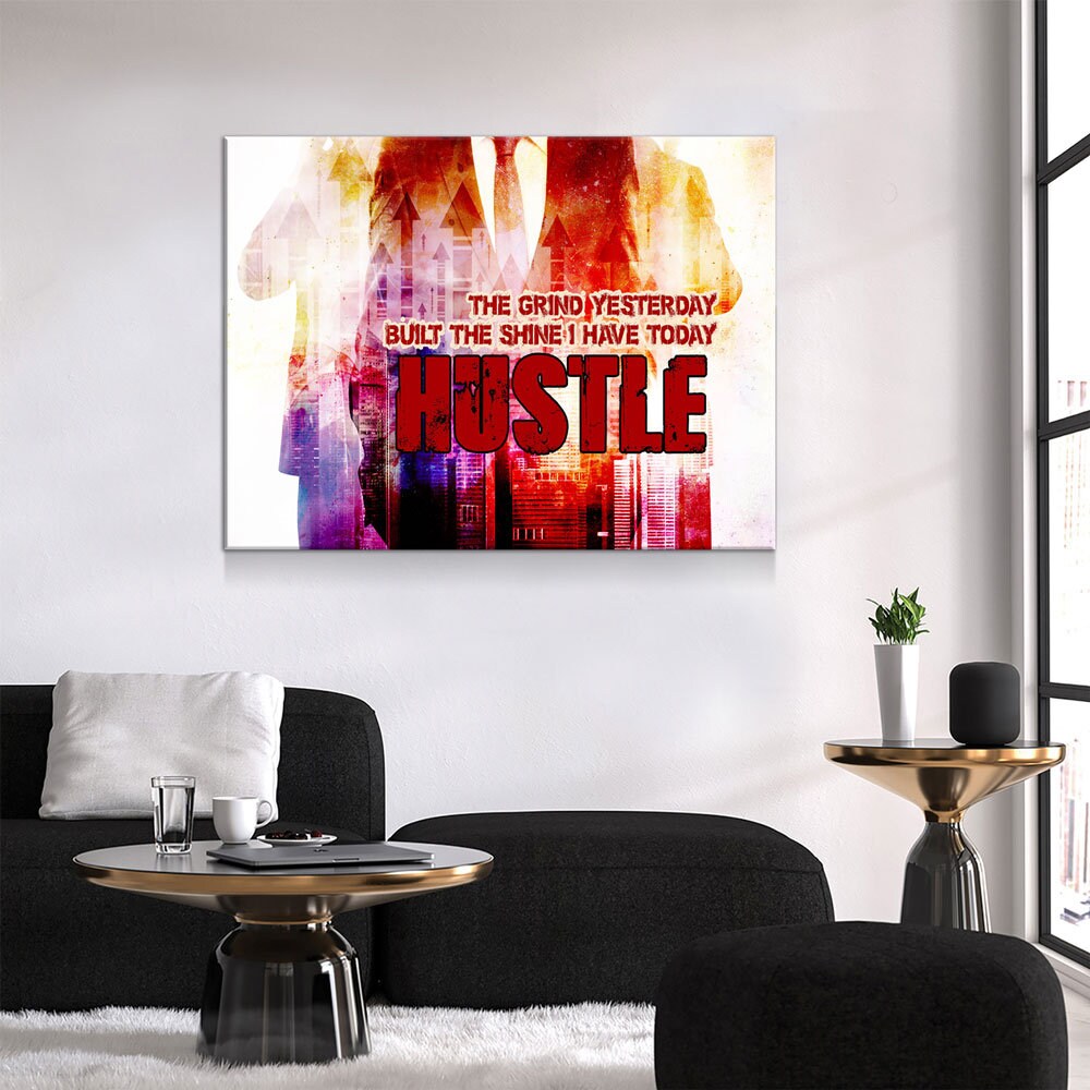 The Grind Yesterday Built The Shine I Have Today Hustle Canvas Wall Art, Motivational Decor, Office Decor, Success Quotes