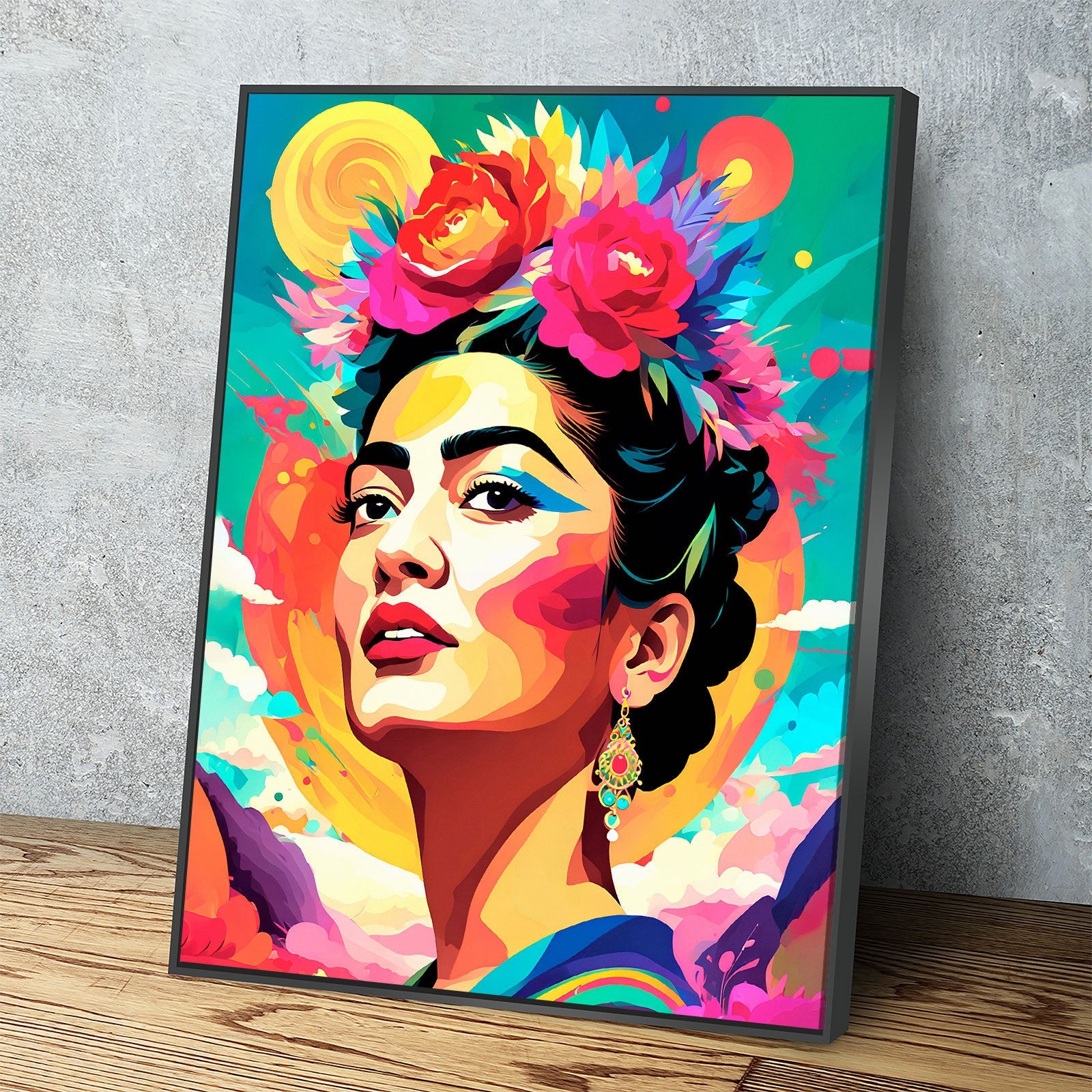 Frida Kahlo Canvas Wall Art, Abstract Frida Kahlo, Music Decor, Magdalena Carmen Frida Kahlo y Calderón, Mexican Painter Frida Kahlo