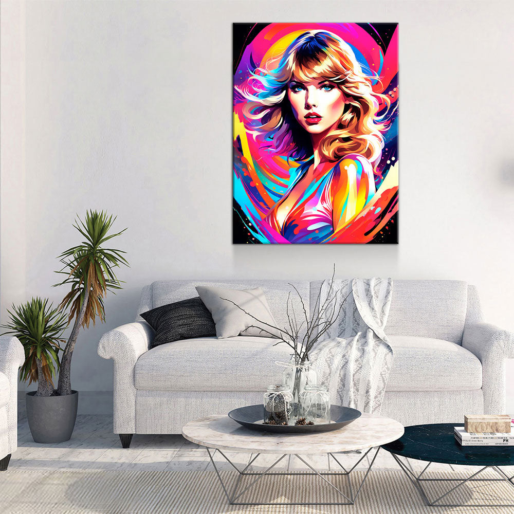 Taylor Swift Canvas Wall Art, Abstract Taylor Swift Print, Taylor Swift Decor, Taylor Swift Pop Art Print