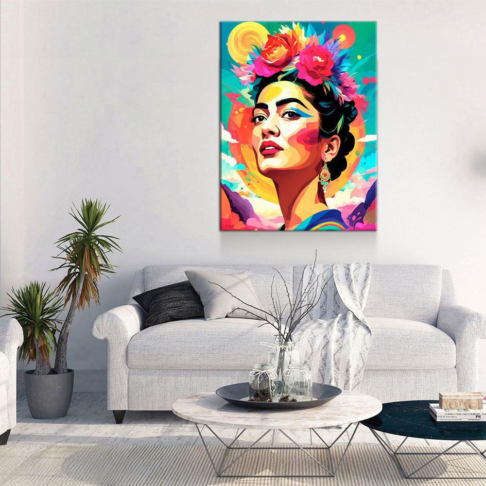 Frida Kahlo Canvas Wall Art, Abstract Frida Kahlo, Music Decor, Magdalena Carmen Frida Kahlo y Calderón, Mexican Painter Frida Kahlo