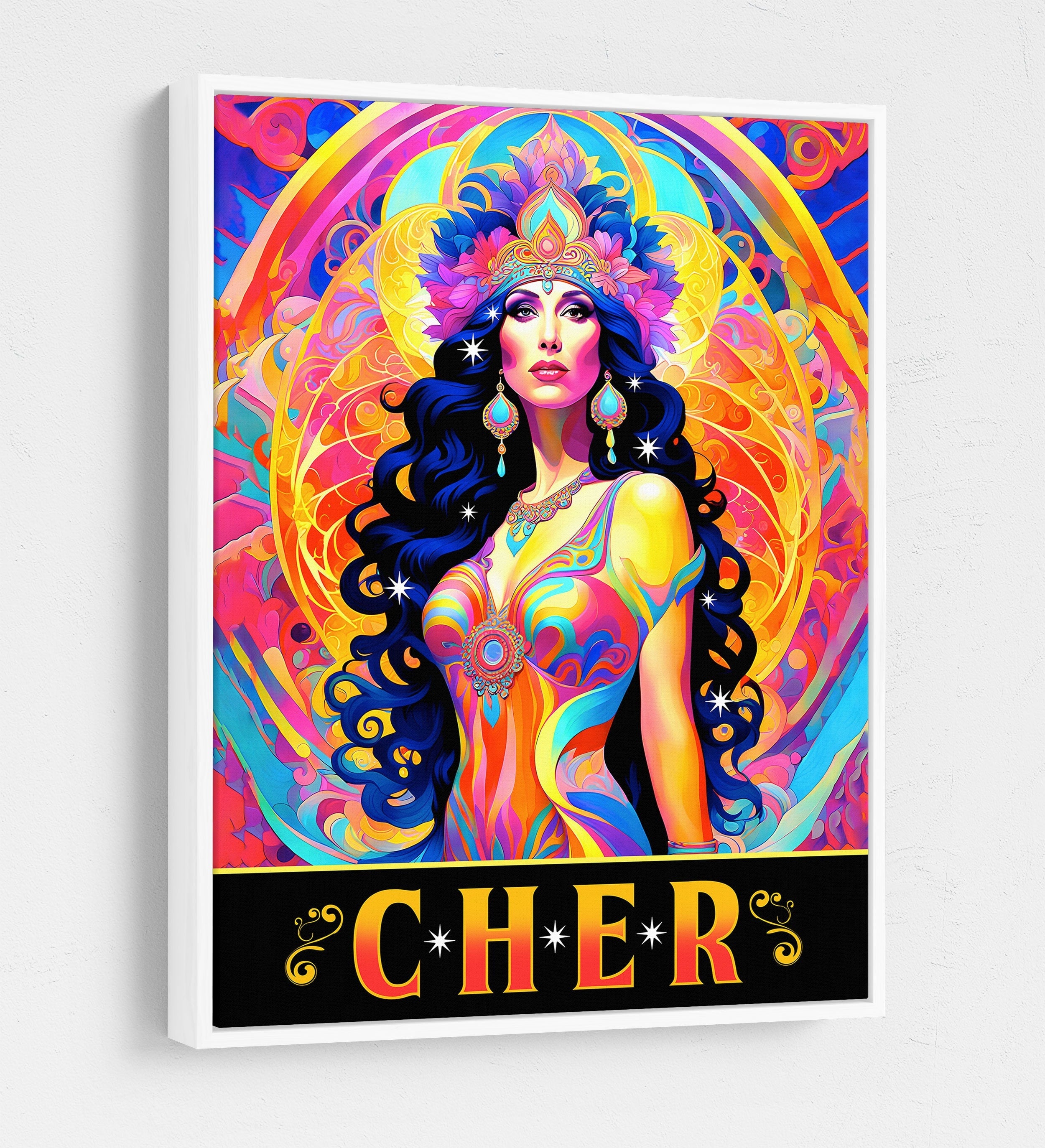 Cher Legend Canvas Wall Art, Abstract Cher, Music Decor, Goddess of Pop Decor, Cher Print, Cher Music Art