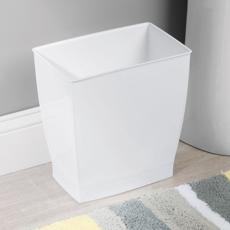 Trash Can Mono Rect Wht (Pack Of 1)