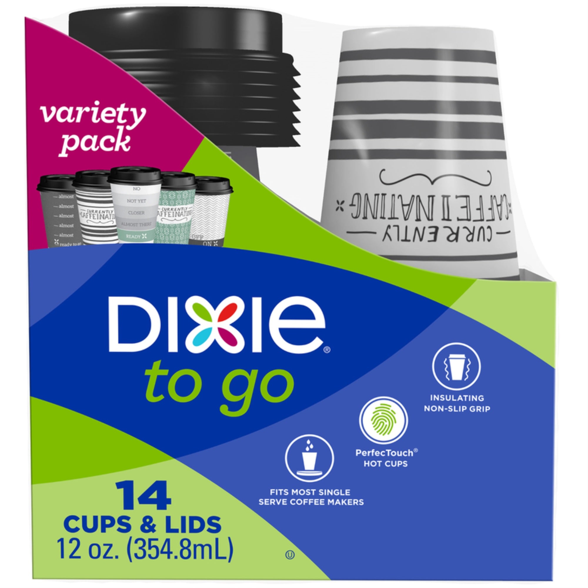 DIXIE CUPS W/LIDS 12OZ (Pack of 8)