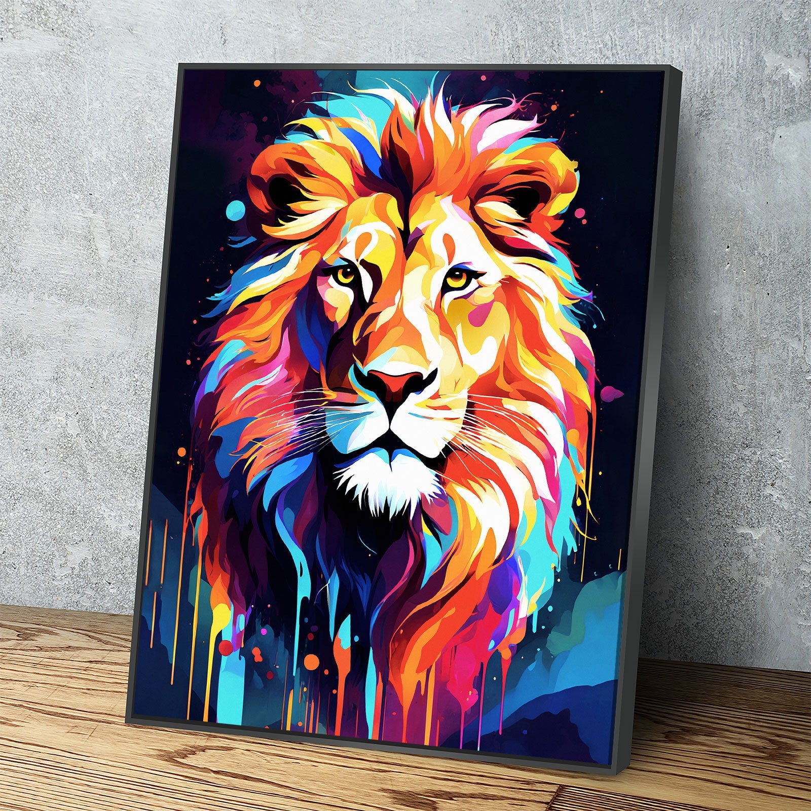 The Lion Canvas Wall Art, Abstract Lion Print, Animal Decor, Lion Decor, Vibrant Lion Art, King Of The Jungle Decor